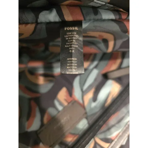 FOSSIL GREENVILLE Gray Leather Travel Courier Messenger Bag - Picture 11 of 11